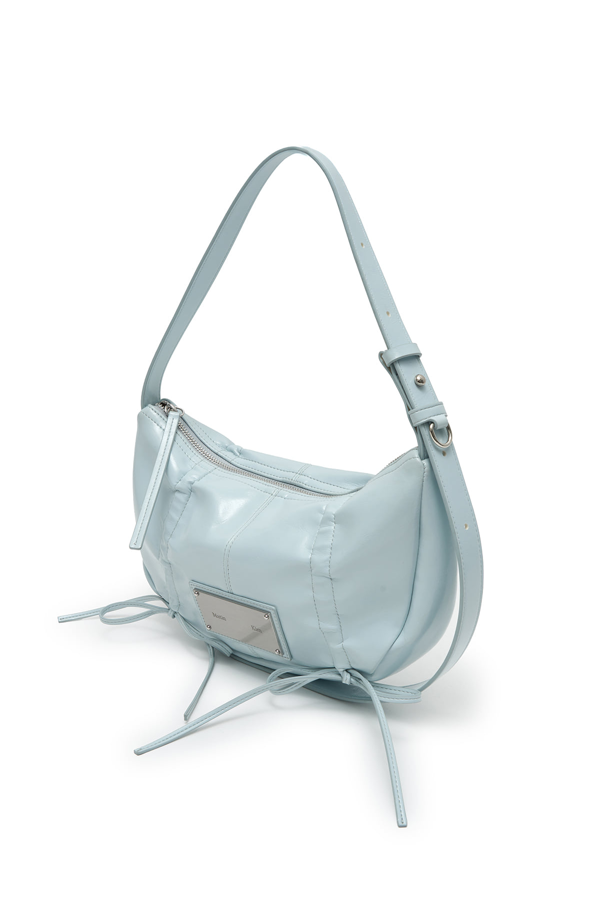 Matin Kim Half Shirring Ribbon Round Bag 最新韓國選物🇰🇷柔褶蝴蝶結半月袋［超熱賣甜酷風 肩帶可調節2用! 粉紅粉藍最新上架］