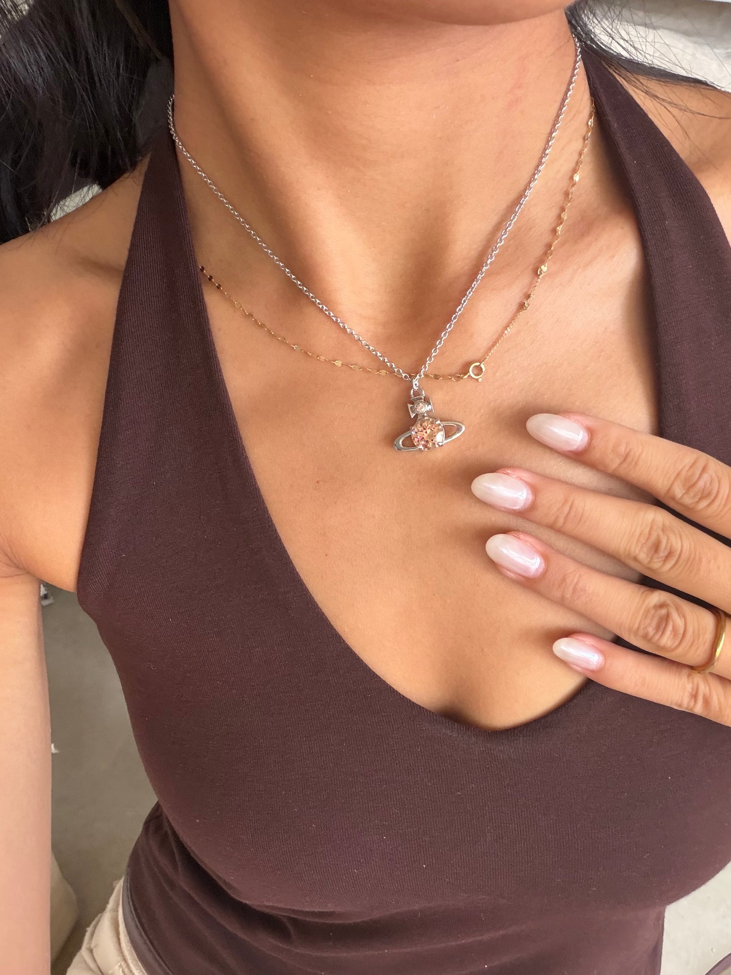 Vivienne Westwood Reina Necklace 2026最新大尺寸櫻花粉閃鑽  [存在感大大提升!!]