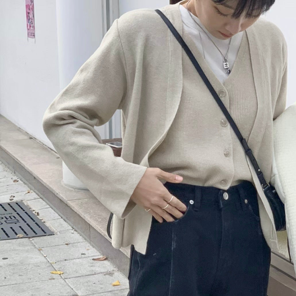 假兩件超軟熟開鈕上衣 3色入