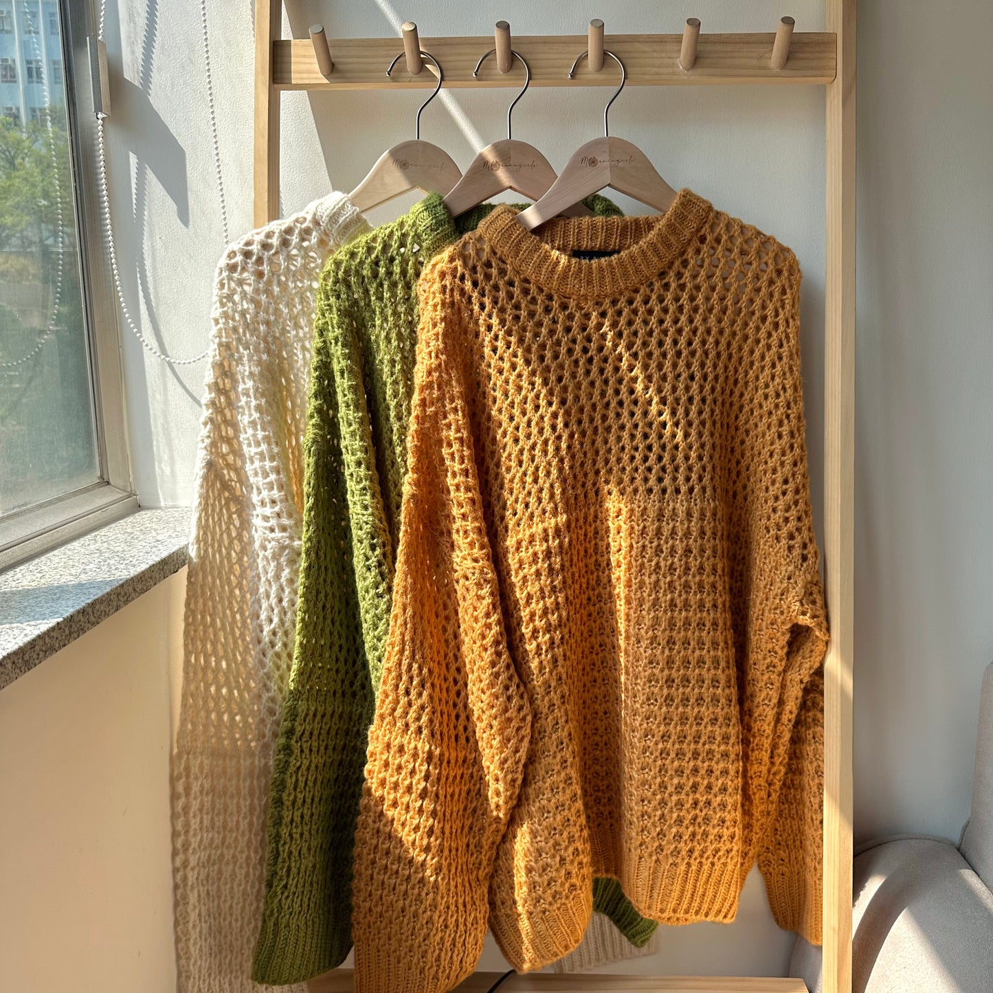 OVERSIZE 洞洞毛衣 3色入 [超熱賣!!]  [門市搬遷清貨限時優惠$169!]