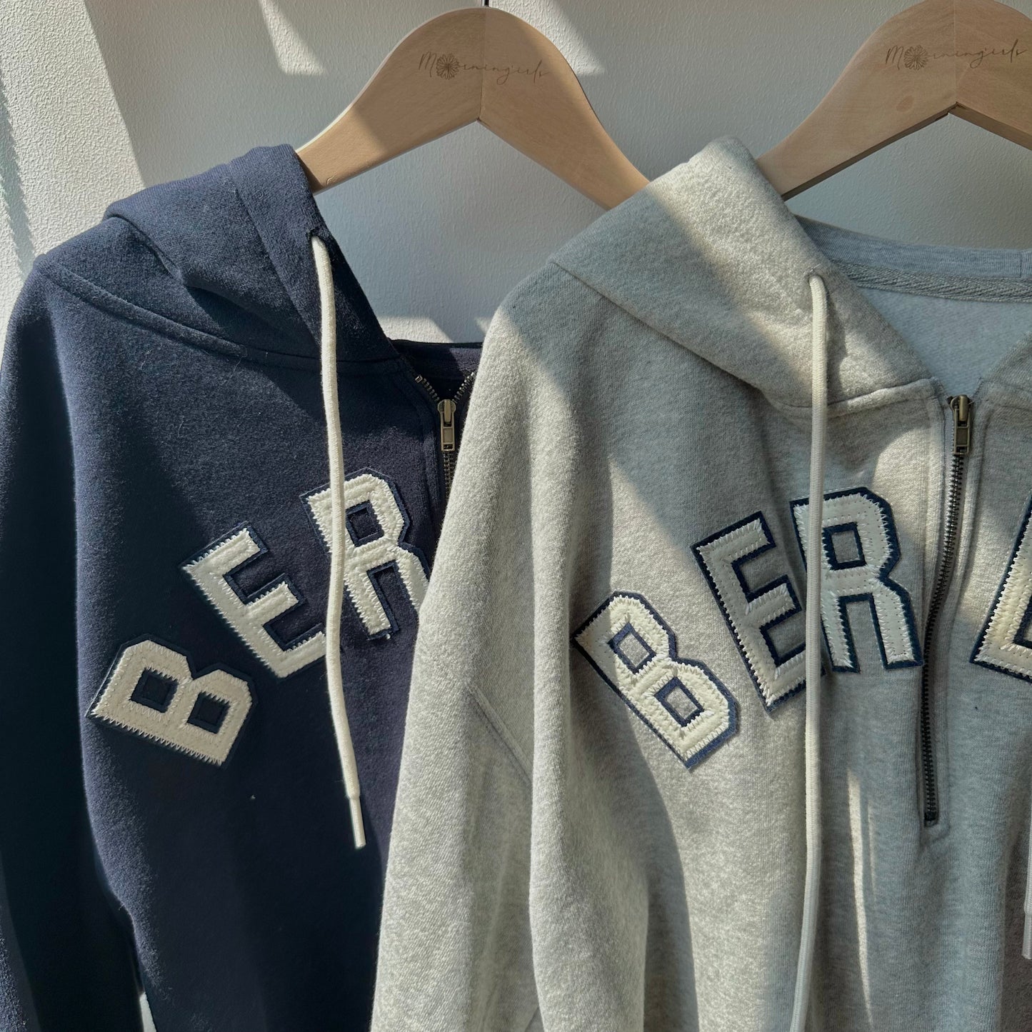 Half-zip Embroidered Cropped Hoodies 2色入 [門市搬遷清貨限時優惠$149!]