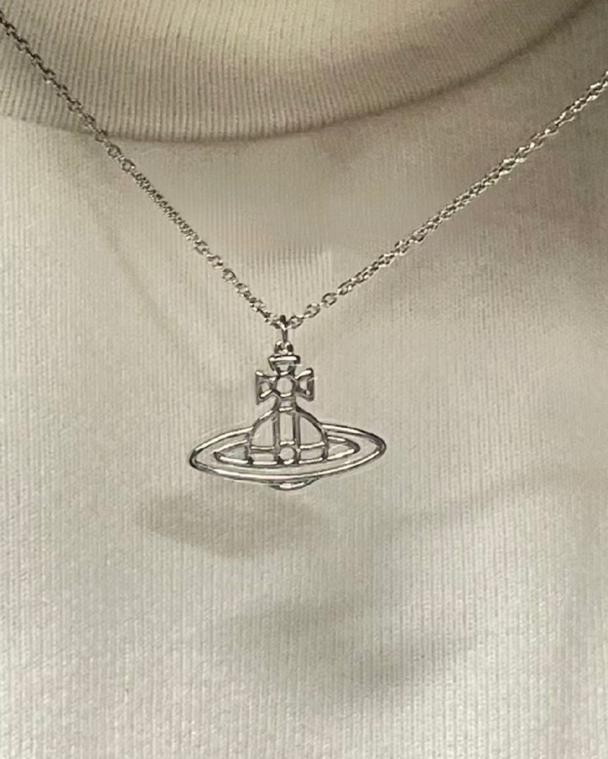 Vivienne Westwood Thin Lines Flat Orb Necklace [已停產! Marf同款S SIZE GOLD!]