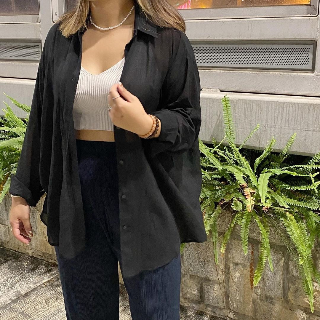 Oversize 透透棉麻恤衫 [門市搬遷清貨限時優惠$149!]