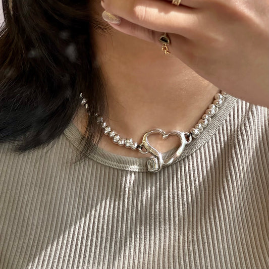 Otro Accesorio 西班牙手工飾物 - Pebble Heart Necklace 大心心粒粒頸鏈