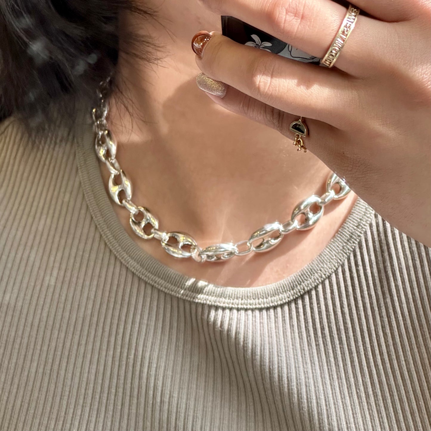 Otro Accesorio 西班牙手工飾物 - Anchor Chained Necklace 豬鼻扣扣頸鏈