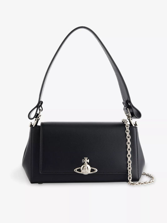 Vivienne Westwood Hazel Handbag 啞黑牛皮 [已轉最新3D立體Logo! 100%真皮!]