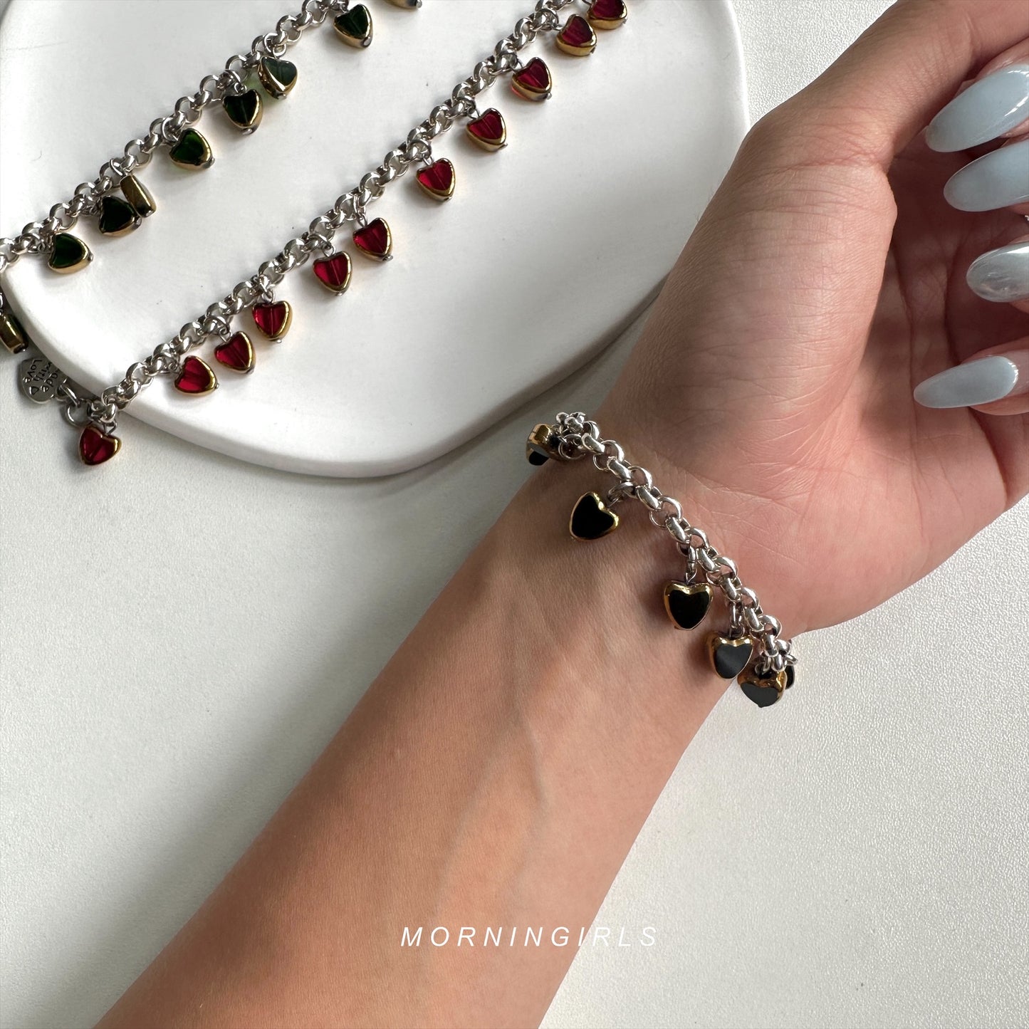 Otro Accesorio 西班牙手工飾物 - Hearts Charm Bracelet