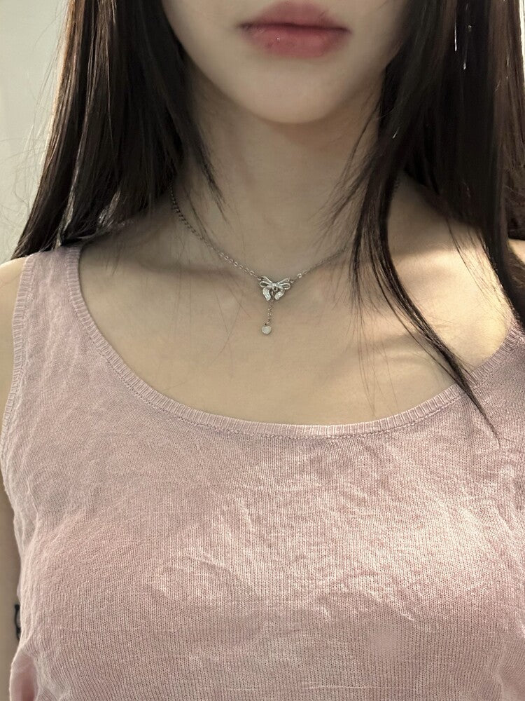 韓國OFUSE Lace Ribbon Necklace 醫療鋼[Babymoster (g)i-dle同款]