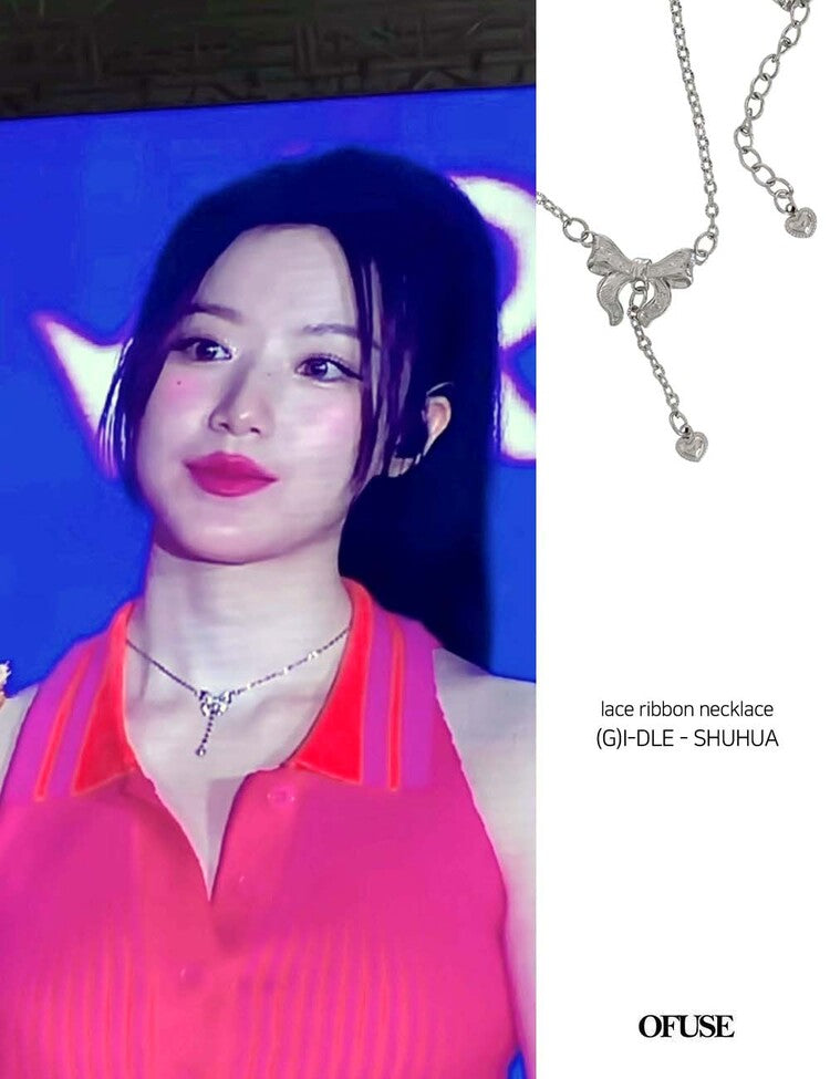 韓國OFUSE Lace Ribbon Necklace 醫療鋼[Babymoster (g)i-dle同款]