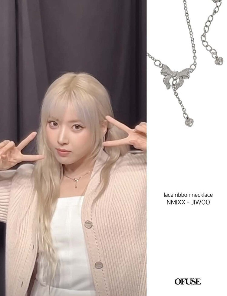 韓國OFUSE Lace Ribbon Necklace 醫療鋼[Babymoster (g)i-dle同款]