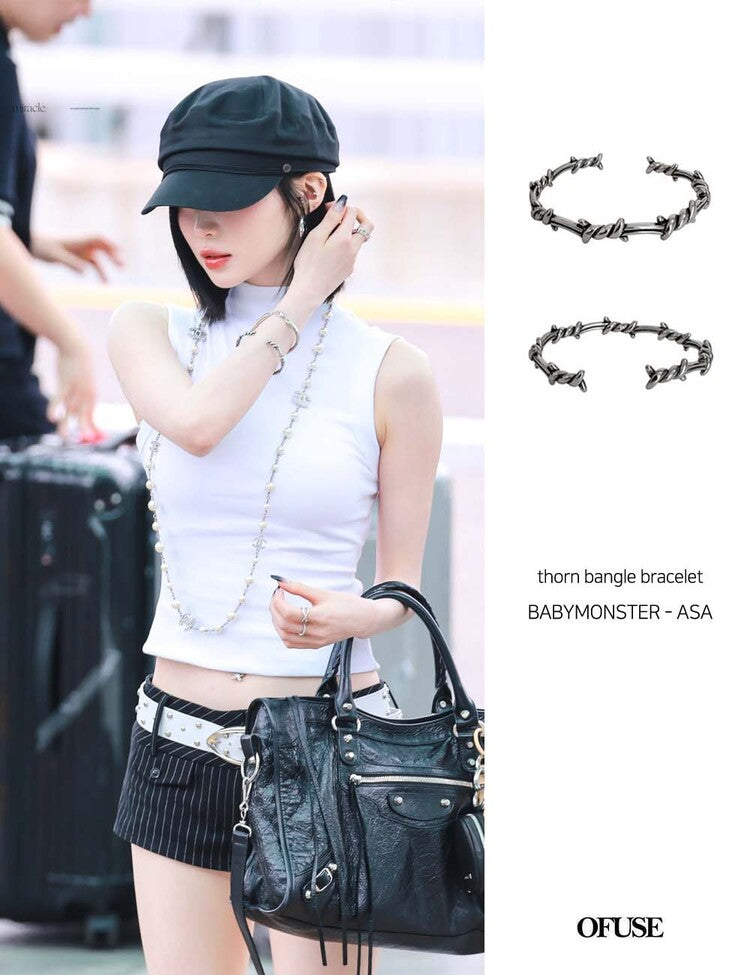 韓國OFUSE Thorn Bangle Bracelet [BABYMONSTER ASA/aespa Giselle同款]