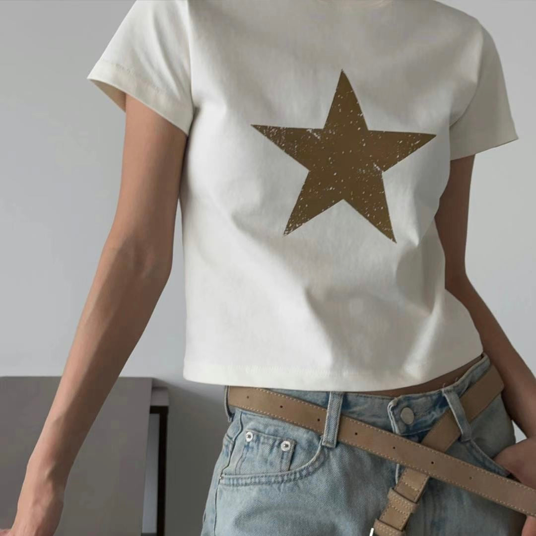 One Star Cropped Tee 4色入  [門市搬遷清貨限時優惠$49!]