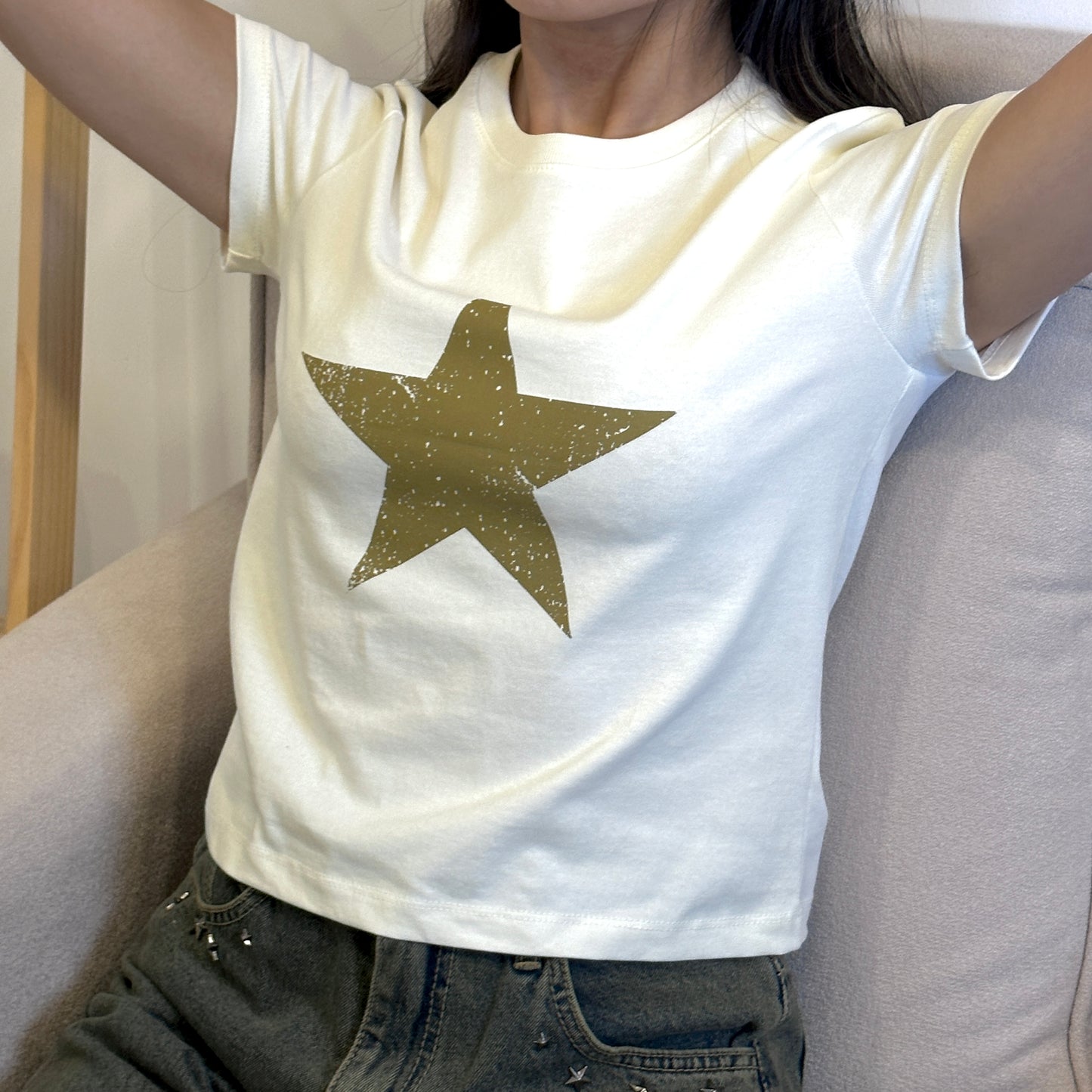 One Star Cropped Tee 4色入  [門市搬遷清貨限時優惠$49!]
