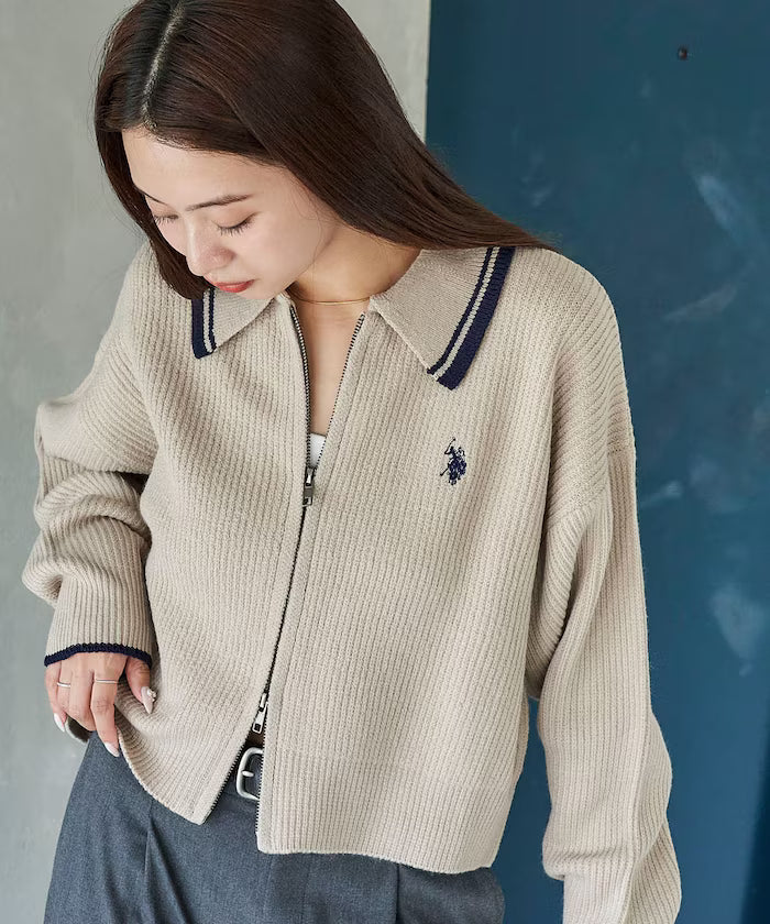 U.S. POLO ASSN. X PUBLUX 大人氣企領針織雙拉鍊外套 [日本直送新品優惠中]