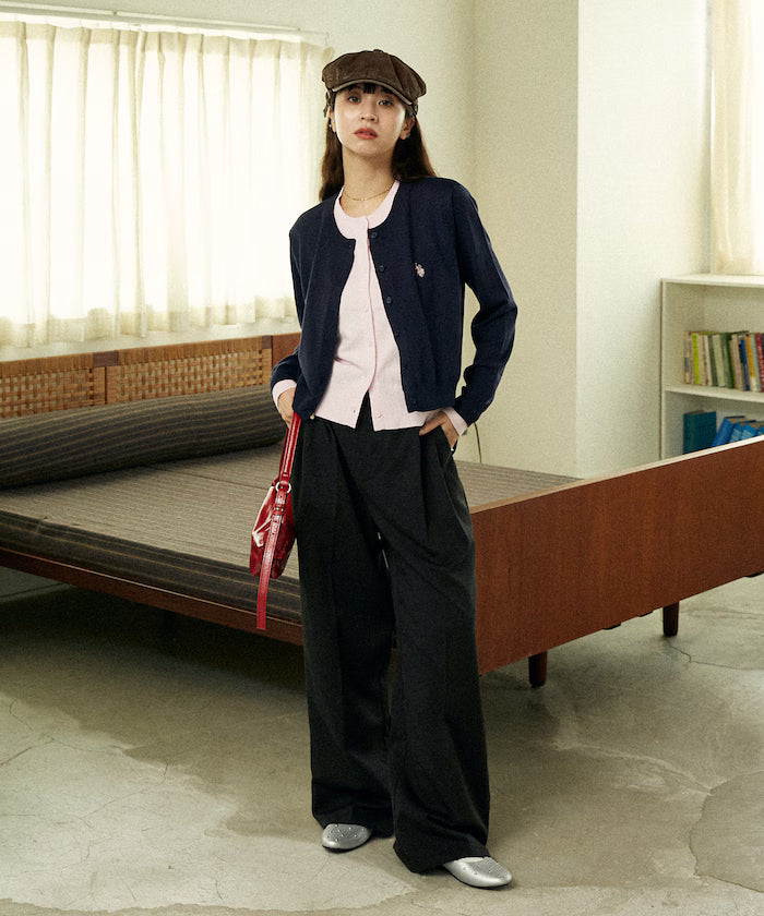 U.S. POLO ASSN. X PUBLUX 假兩件拼色薄針織上衣 [日本直送新品優惠中]