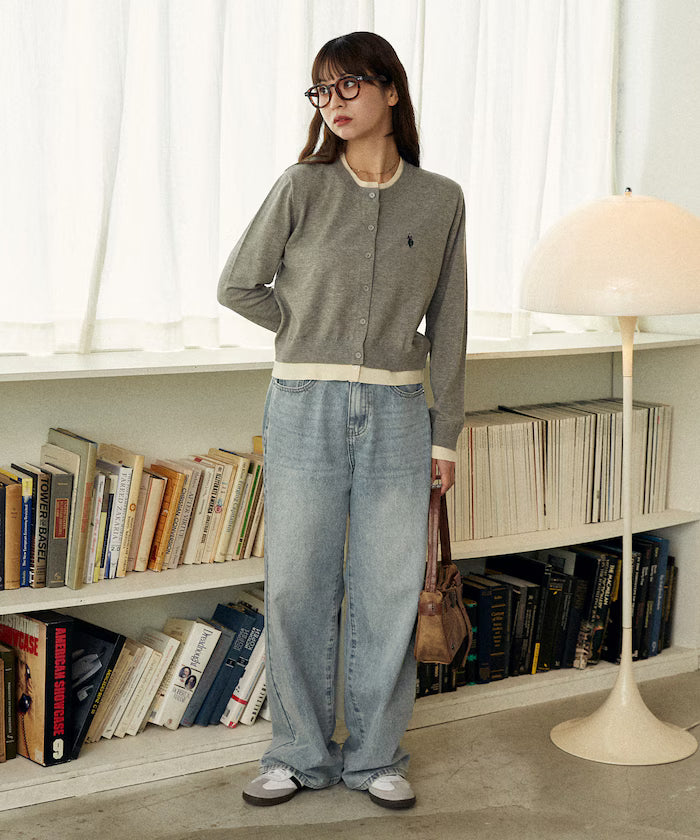 U.S. POLO ASSN. X PUBLUX 假兩件拼色薄針織上衣 [日本直送新品優惠中]