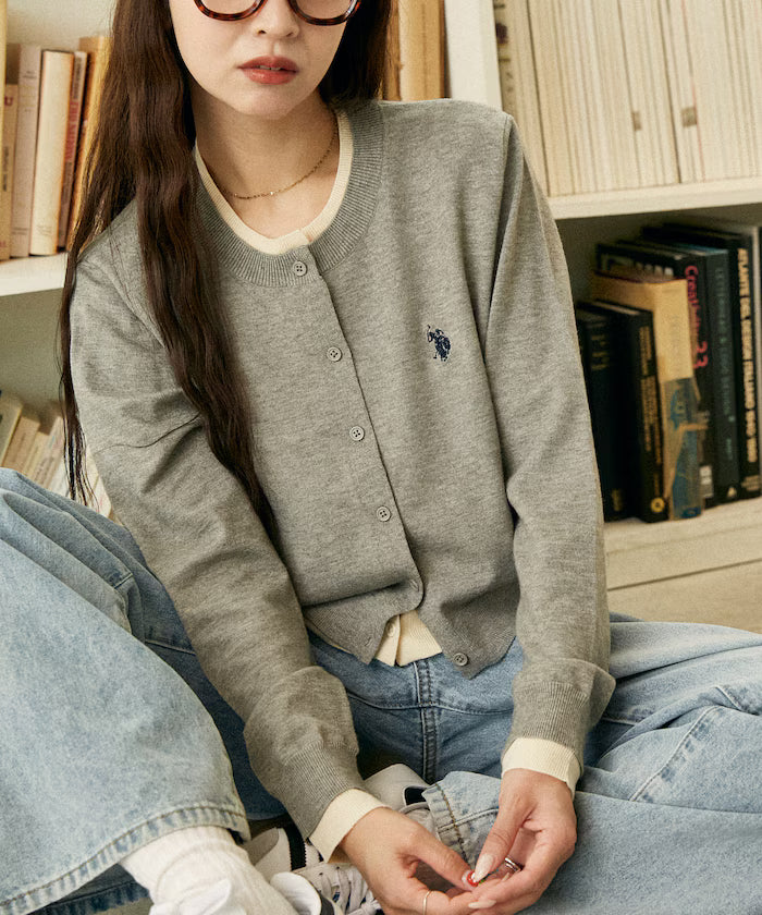 U.S. POLO ASSN. X PUBLUX 假兩件拼色薄針織上衣 [日本直送新品優惠中]