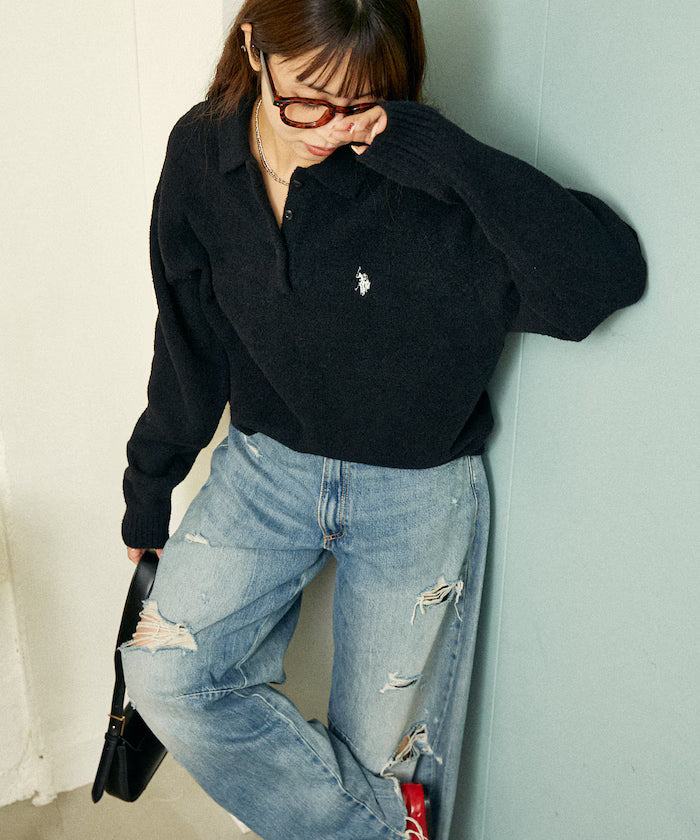 U.S. POLO ASSN. X PUBLUX 大人氣企領針織鈕扣毛衣 [日本直送 限量新品現貨優惠 完售即止!]