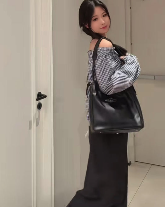 Vivienne Westwood Hilary Bucket Bag 超軟身黑銀荔枝皮 [38女神節優惠 大容量方形小水桶]