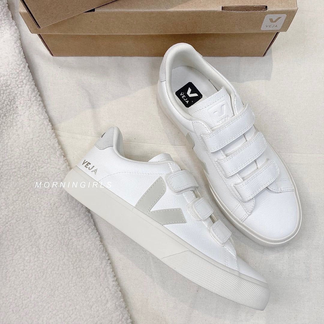 VEJA法國小白鞋 Recife 魔術貼 淺灰白 [最熱賣!]
