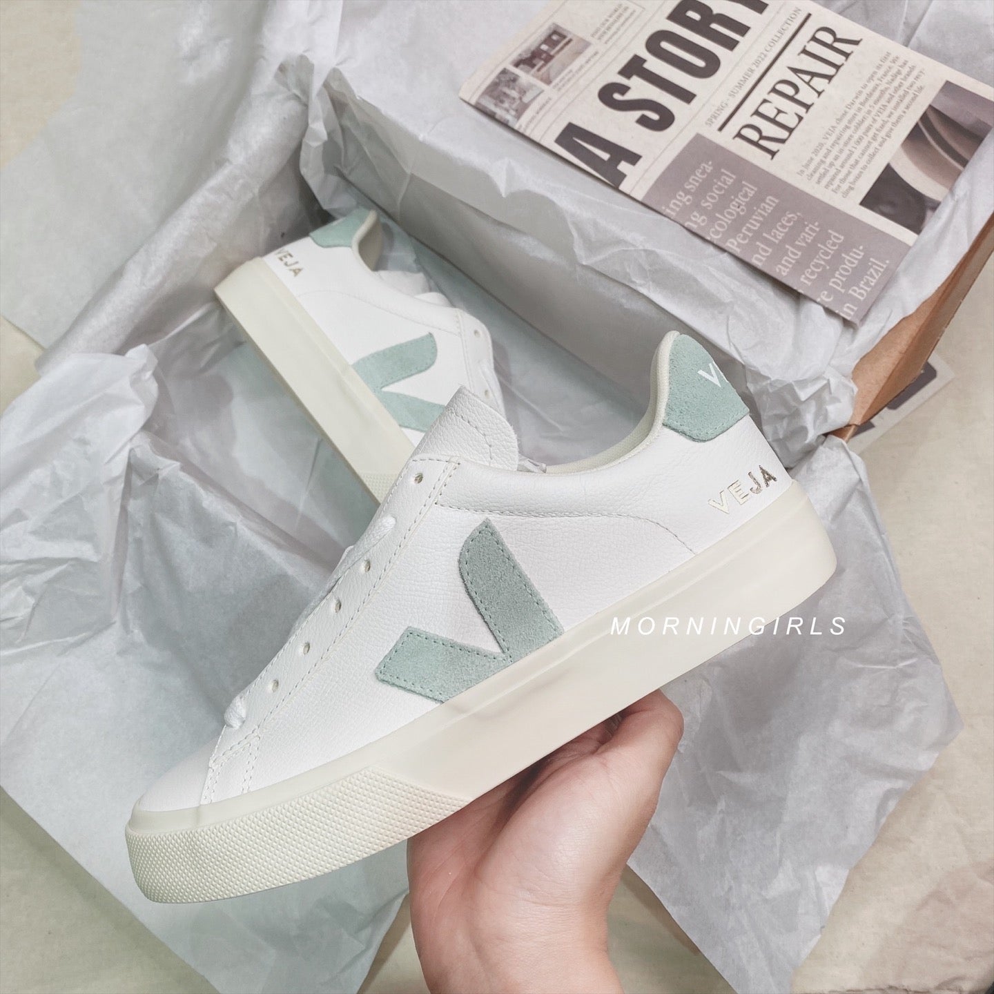 VEJA法國小白鞋 Campo 牛油果綠